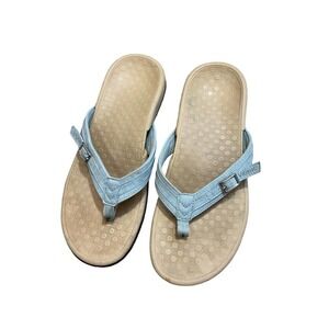 Vionic Womens Casandra Toe-Post Sandal Light Gray Flip Flop Thong